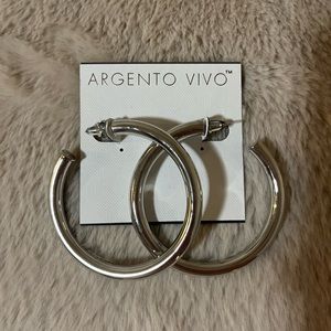 Argento Vivo silver hoops
